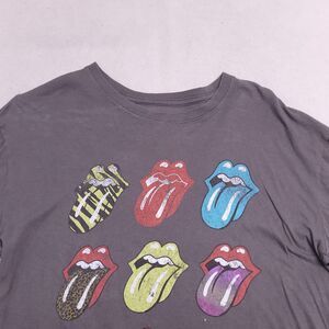 The Rolling Stones Casual Pullover Graphic T-Shirt Adult Mens Size Medium M Gray